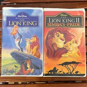 Disney The Lion King and Simba's Pride VHS Set - Blue and Orange Covers